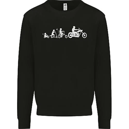 Evolution Motorcycle Motorbike Biker Kids Sweatshirt Jumper