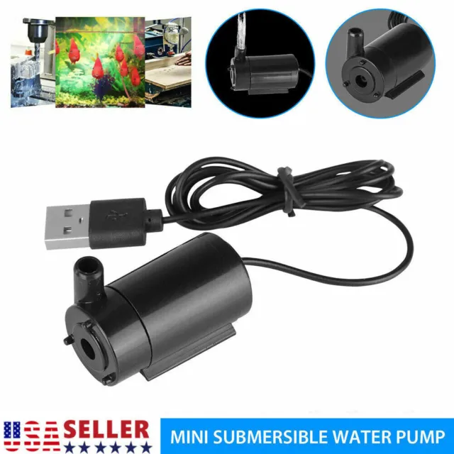 US 5V DC Micro Submersible Water Pump Small Fountains Mini Aquarium USB Mute NEW