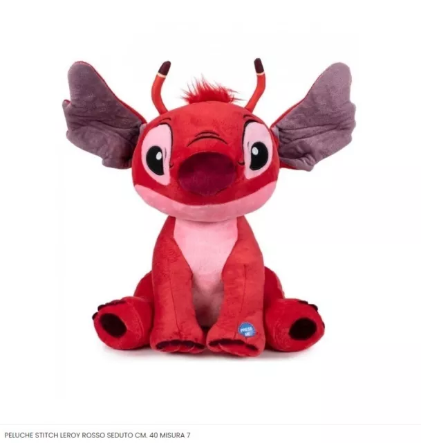 Disney Lilo & Stitch - Leroy Stitch Peluche con Suoni - Rosso 40CM