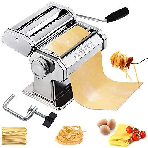 Macchina per pasta in acciaio inox - Rullo per impasto 9 impostazioni spessore e 2