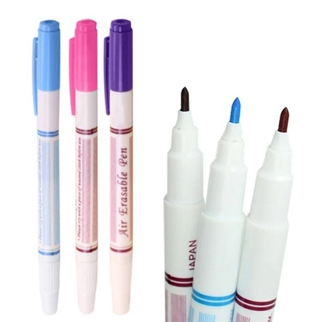 Herramienta de costura para el hogar Disappear pluma borrable soluble en agua marcador de tela de doble cabeza