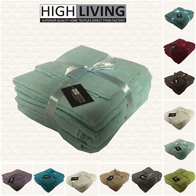 Conjunto de toallas de 6 piezas conjunto de lujo 100% Puro Algodón Egipcio Cara, Mano, Toallas De Baño