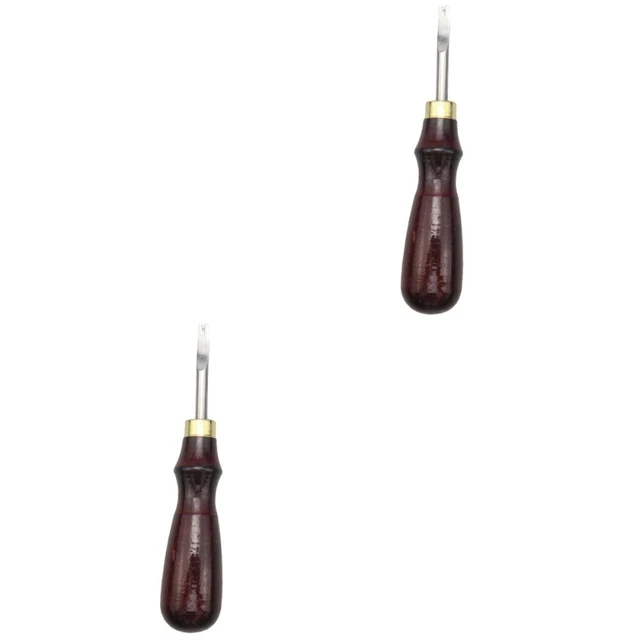 2 piezas Manija de madera 1,0 mm Beveladora de cuero Afeitadora de cuero 2 piezas