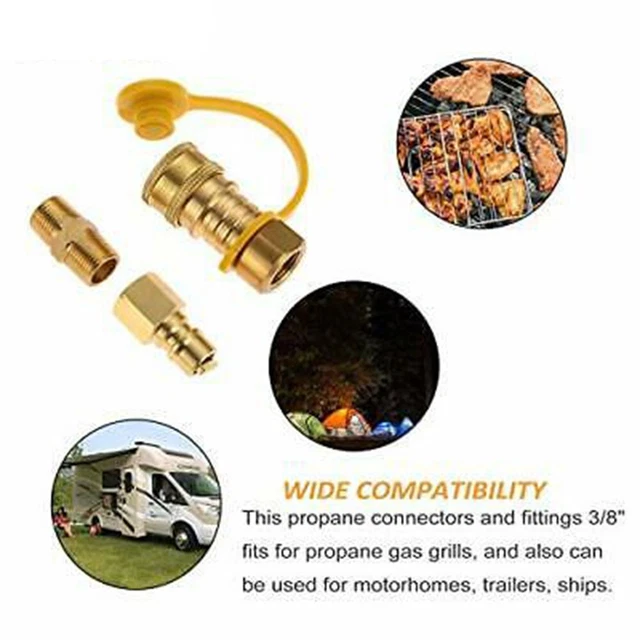 A prova di perdita 38 pezzi set di connessione rapida gas propano ottone per griglia