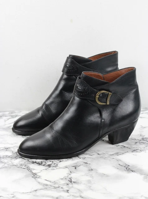 Russell & Bromley Noir Cuir Western Bottines, Pointure Eu 37 /UK 4