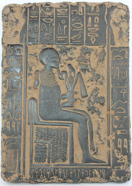 Estela egipcia antigua y rara, sentencia Ptah, Stella egipcia 3