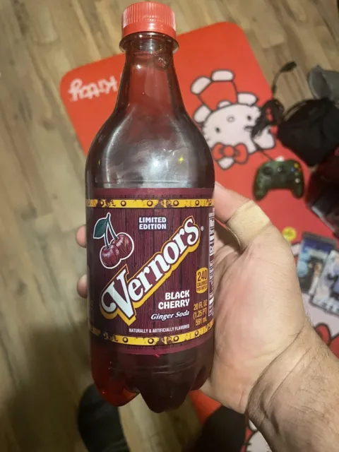 LIMITED EDITION VERNORS BLACK CHERRY 20 Oz Plastic Bottle Michigan Exclusive!