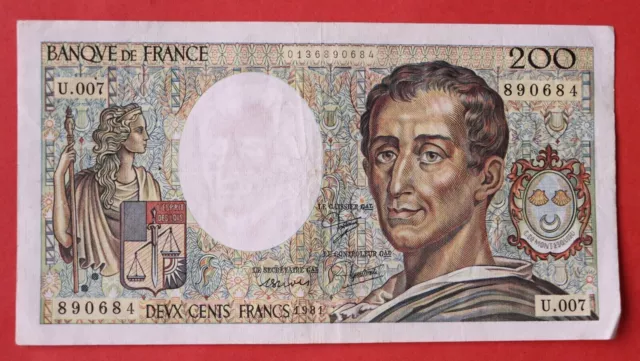 banknote 200 francs Montesquieu 1981 n°E225