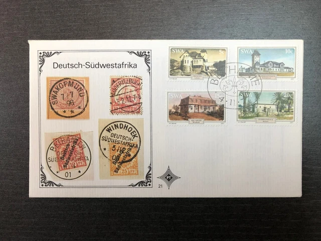 ETB/FDC Südwestafrika 1977 PT 21 Historische Gebäude (E166)