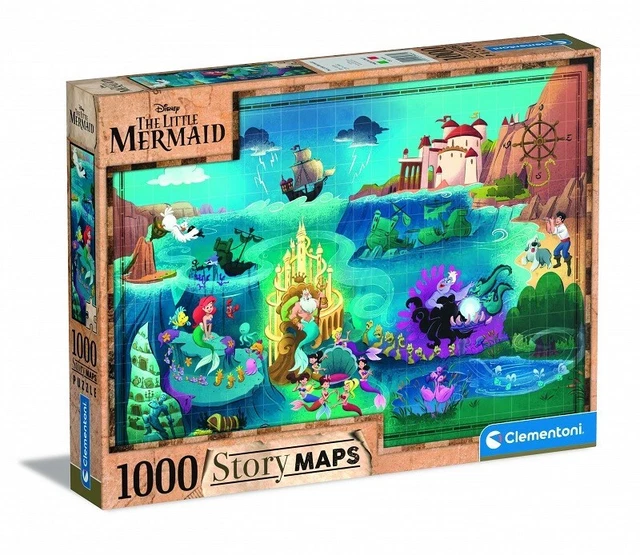CLEMENTONI 1000 PIECE Jigsaw Puzzle - Story Maps Disney The Little ...