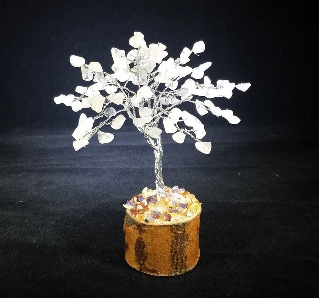 Natural Rose Quartz Gemstone Chip Tree With 100 Stones Crystal Tree Of Life
