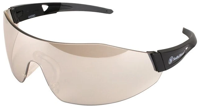Smith & Wesson 44-Magnum Safety Glasses Black Temples I/O Mirror Anti-Fog Lens