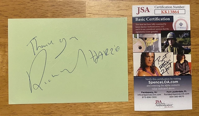 Richard Harris Signed Autographed 4 x 5.5 Page JSA Cert Harry Potter Dumbledore