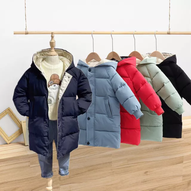 Cappotto Imbottito Ragazzi Ragazze Bambini Giacca Inverno Tampone Pelliccia Cappuccio Cappotti Parka Lunghi2020