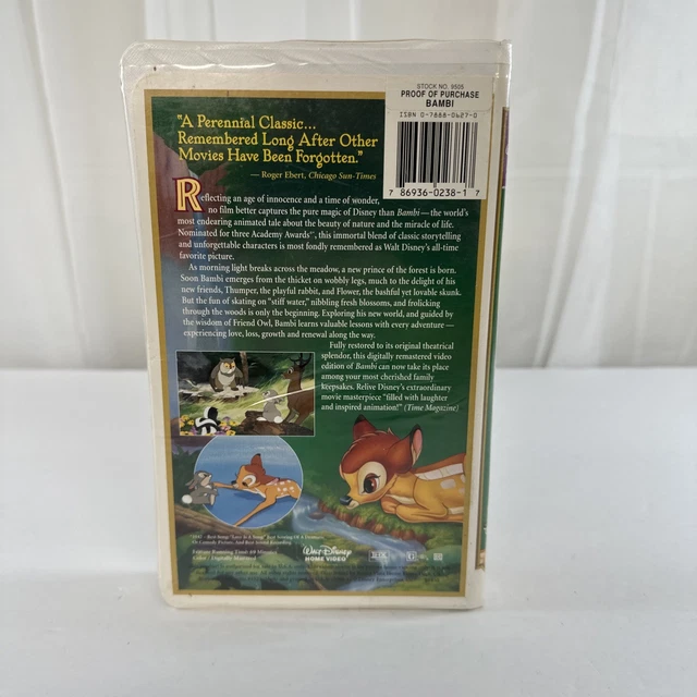 Masterfiece BAMBI 55TH ANNIVERSARY Walt Disney's Masterpiece (VHS, Limited Edition ...