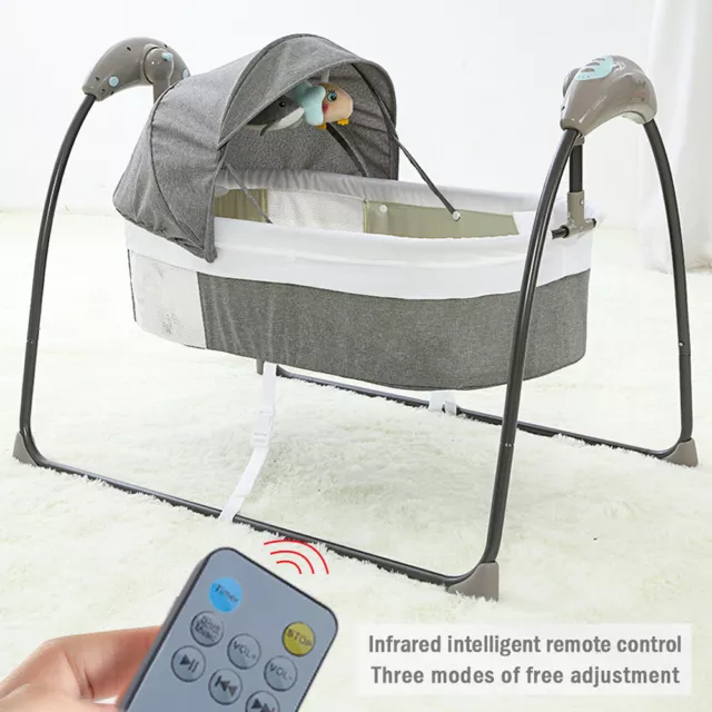 Elektro Babybett Wiege Auto Swing Baby Musikkorb Schlaf Bett mit Fernbedienung