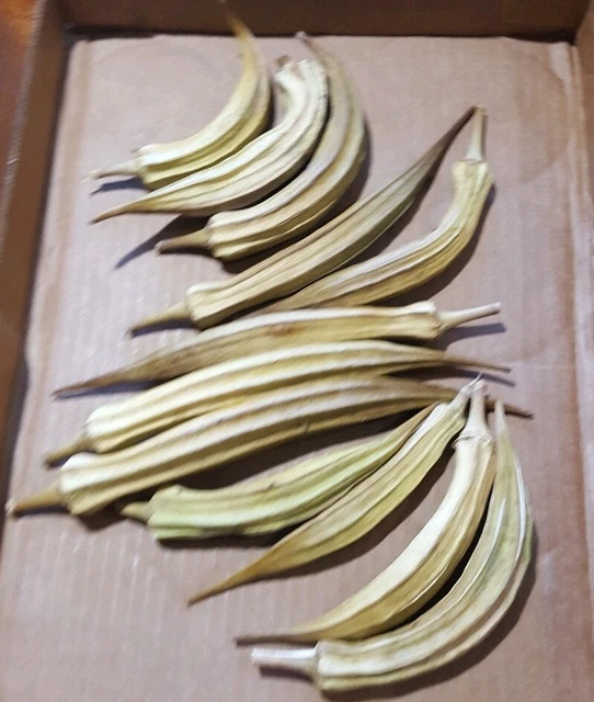 12 pieces Dried Okra Pods organically grown great for arts & crafts or floral