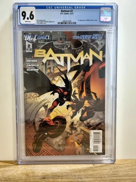 Batman #2 New 52 CGC 9.6, 1st App of William Cobb as Talon, 1st print