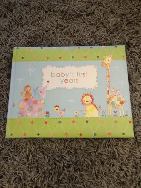 Babys First Years to toddler Picture Album Record Book Hard Padded Back