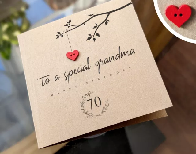 GRANDMA 70th Birthday Card, Personalised Card for Special Grandmother, 70th