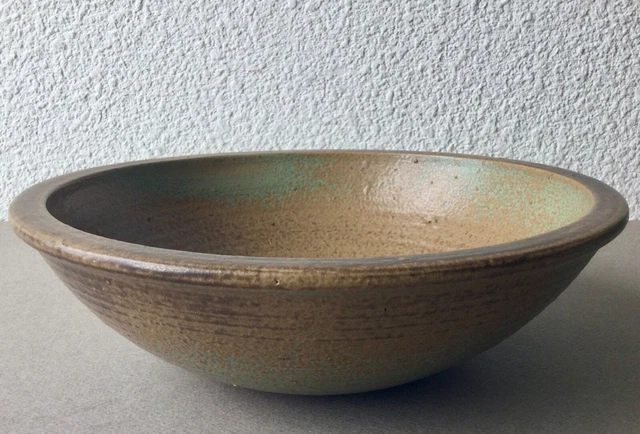 Grande Coupe/saladier En Grès Pyrité émaillé - Signé F. Boulegue - Vintage - Très Bon état