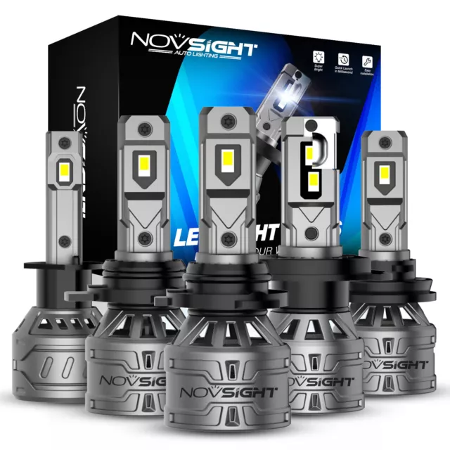 NOVSIGHT 13000LM LED Headlight Bulbs Kit High Low Beam 6500K White Super Bright