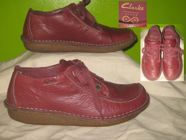VINTAGE CLARKS OX-BLOOD Leather Iconic Polyvelts Northern Soul
