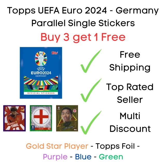 TOPPS UEFA EURO 2024 Germany Parallel Single Stickers Buy 3 get 1