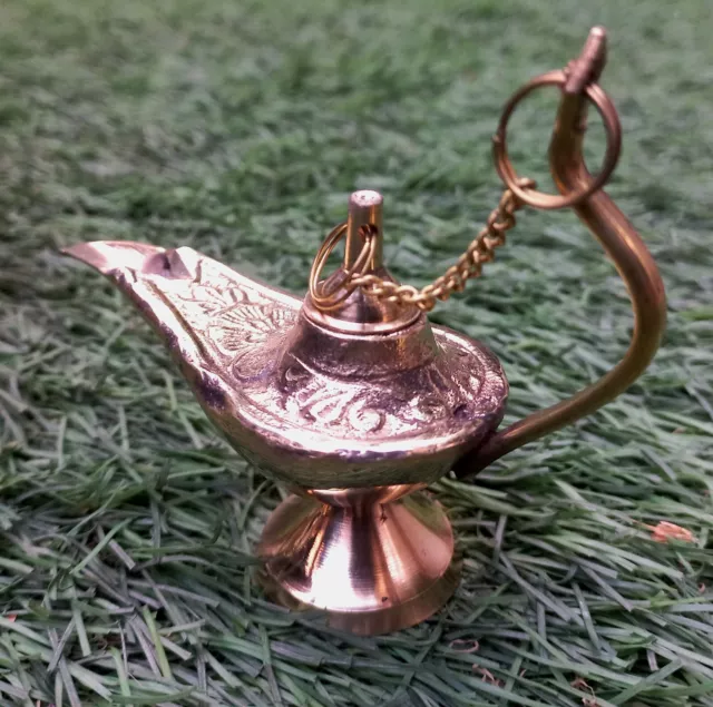 LOVELY 10 BRASS Aladdin Genie Oil Lamp Home Decor Incense Burner  Collectibles $54.99 - PicClick AU