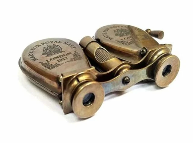 Jumelles Anciennes Art Nouveau XIXe – Cerf Plaqué Argent Laiton – Fabriquées En France