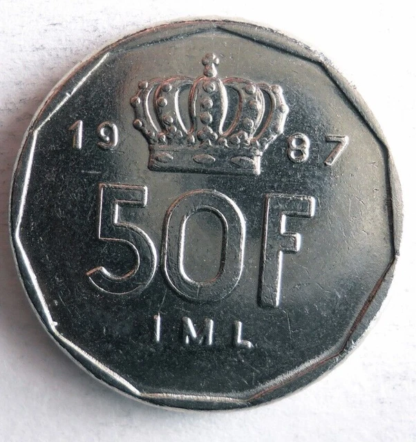 1987 LUXEMBOURG 50 FRANCS - Excellent Coin - FREE SHIP - Bin #138