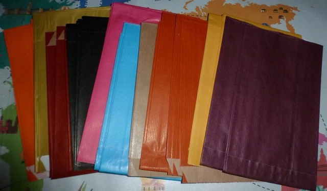 Lot De 50 Pochettes Cadeau En Papier Rouge - 3 Modèles - 12x20 Cm - Neuf - Fabriqué En France