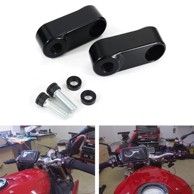 Mirror Mount Riser Extender Adapter Aftermarket Fit For Yamaha FZ1 FZ6N FZ8