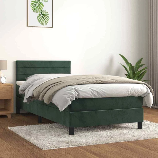 Cama Box Spring con Colchón Terciopelo Viscoelástico Espuma Multimodelo vidaXL