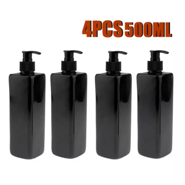 .4x Empty Lotion Pump Bottles Shampoo Soap Dispenser Refillable Bathroom 500ml.
