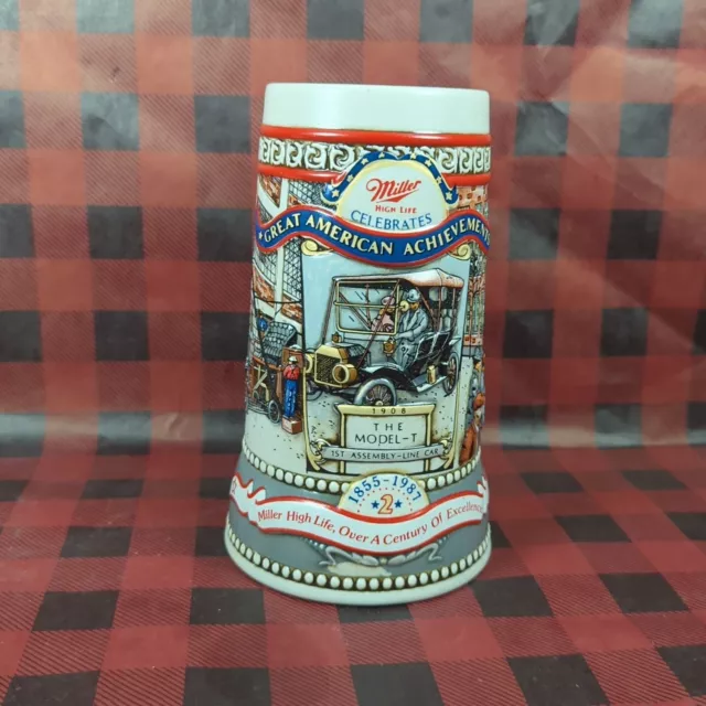 Miller High Life Beer Stein Great American Achievements #2 The Model-T 1908 Mug