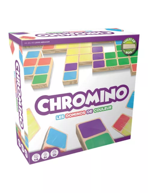 Domino vert caméléon bleu pièce Chromino Deluxe les dominos couleur