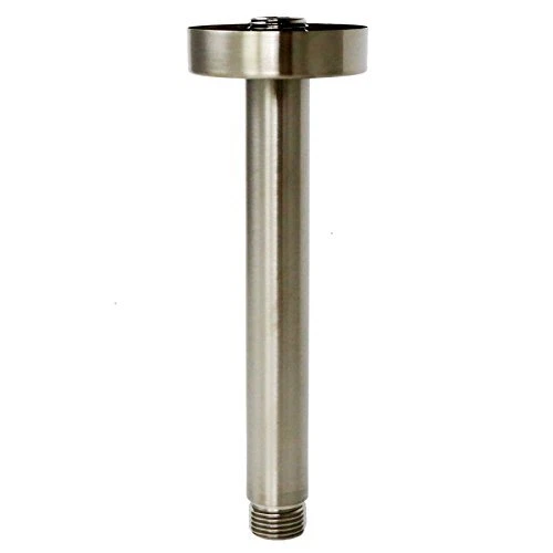Bathroom 1/2 NPT All Brass 6-Inch Round Straight Shower Arm for Fixed ...