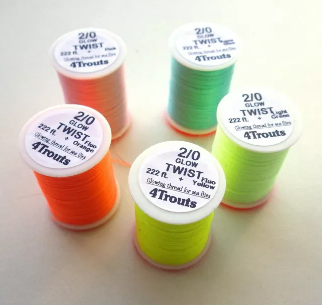 THREAD SET FLY TYING GLOW TWIST - 1, 3 or 5 colours Fly tying glow-in-the-dark