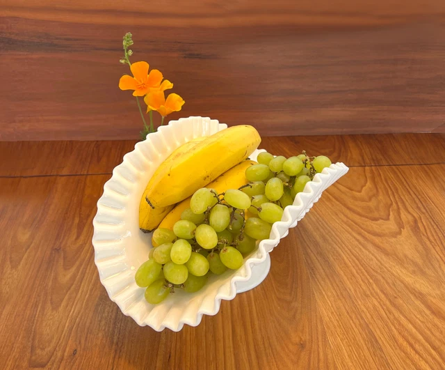 VINTAGE Fenton Hobnail White Milk Glass Footed Banana Fruit Stand 12.5" - Large
