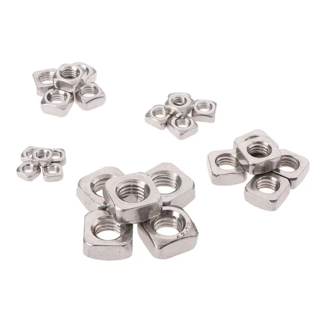 20Pcs M3 M4 M5 M6 M8 304 Stainless Steel Square Nuts  T-❤