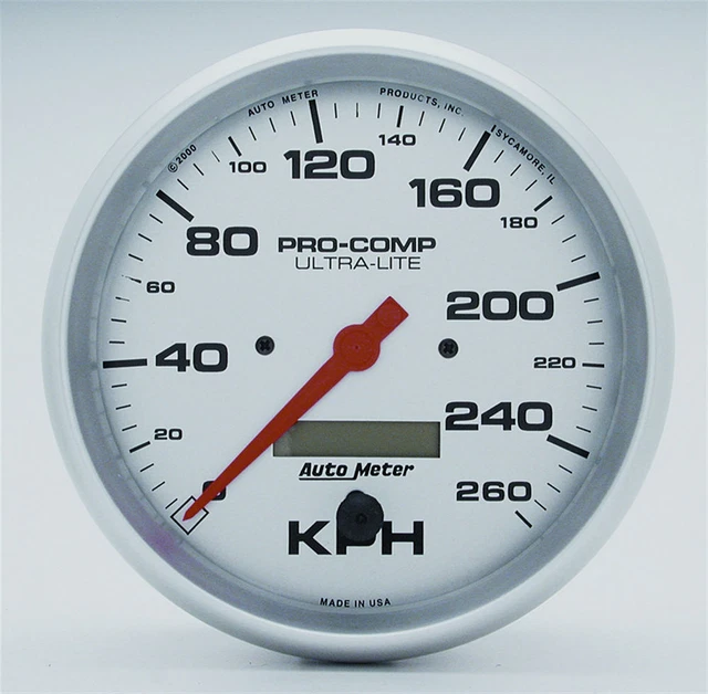 Auto Meter 5in U/L Speedometer - 260KPH Metric