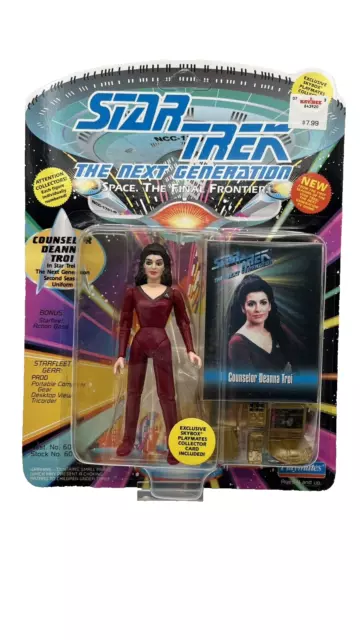 Star Trek TNG Playmates Counselor Deanna Troy Actionfigur Skybox Karte 6076