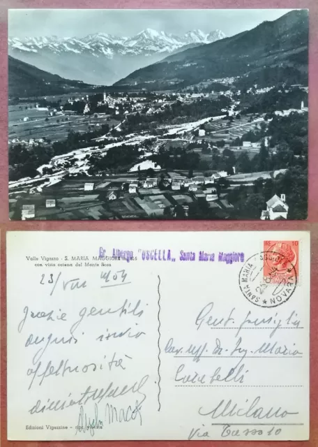 Valle Vigezzo - S. MARIA MAGGIORE CON VISTA CATENA DEL MONTE ROSA 1954