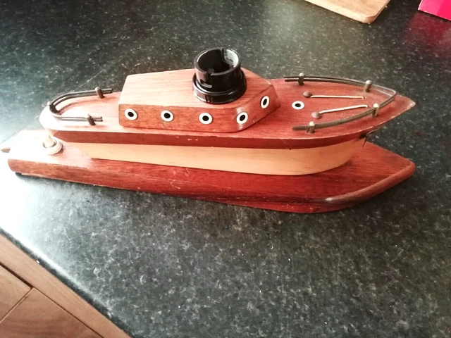 Vintage Wooden Boat Lamp Circa 1950'S