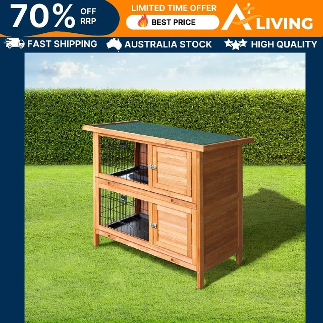 Rabbit Hutch Wooden Pet Hutch 82cm x 91.5cm x 45cm