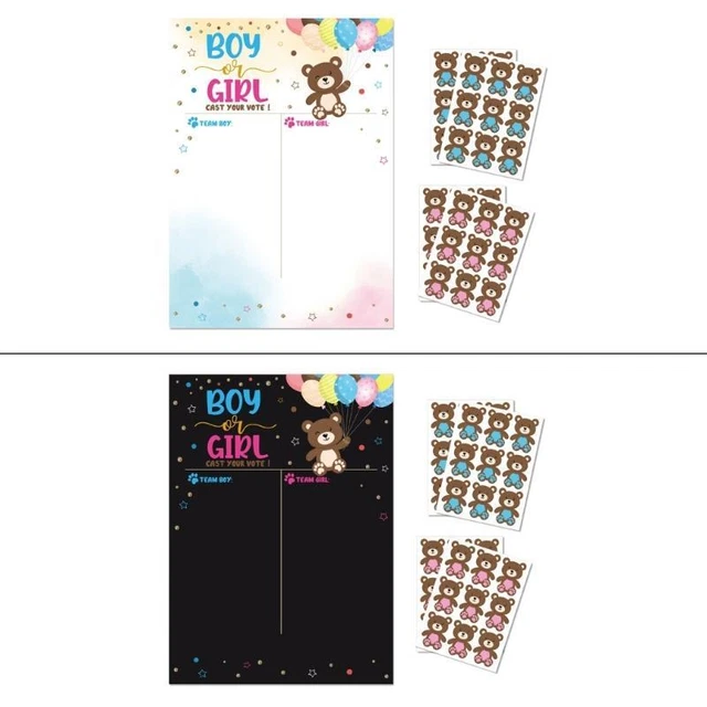 Gender Reveal Party Decorations  Gender Reveal Voting Poster with Stickers