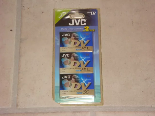 JVC Mini DV Digital Video Cassette Tapes DVM 60 Min New & Sealed x 3 New