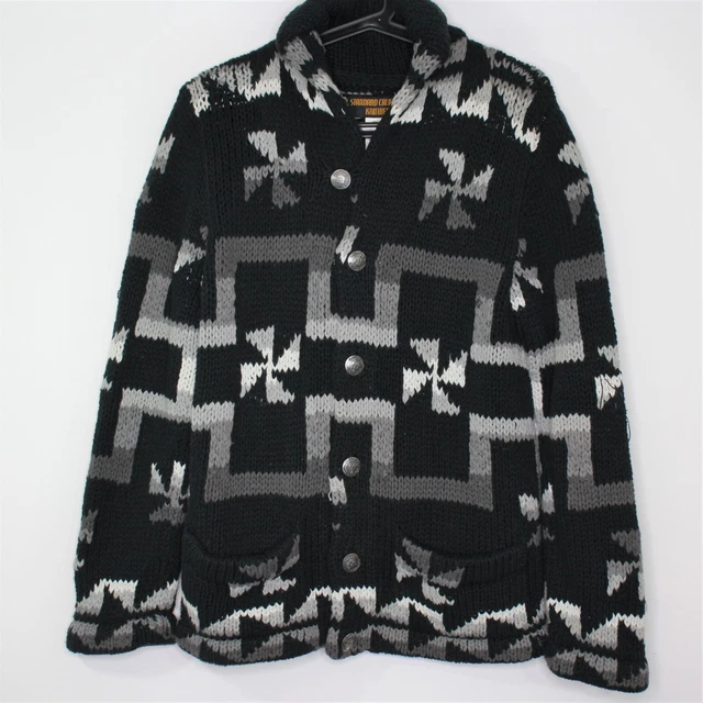 Standard California Knitwear Mens Small Aztec Navajo Knit Jacket Rare Q695