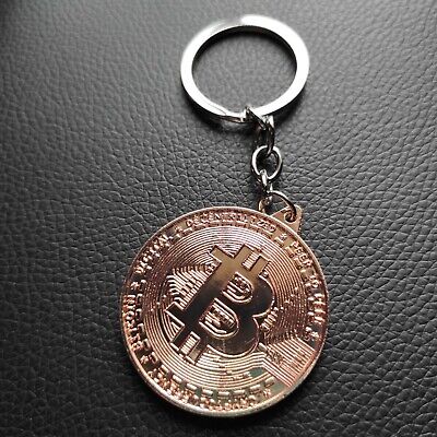 Minare bitcoin PORTACHIAVI Rame rivestita BTC coin moneta da collezione Krypto 
